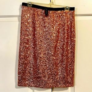 Rose gold sequins pencil skirt